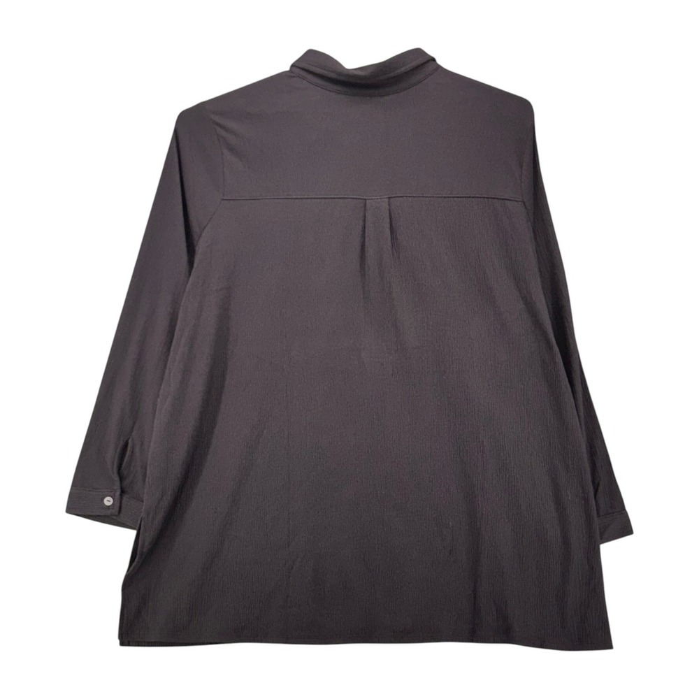Belle by Kim Gravel Button Up Shirt Black 2X - Picture 2 of 14